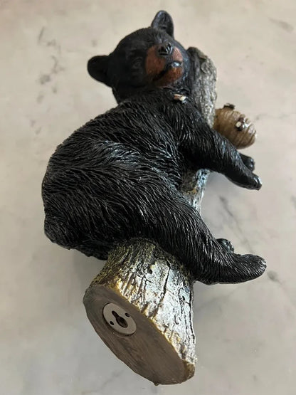 🔥Black Bear Cub Napping Hanging Out in a Tree Figurine