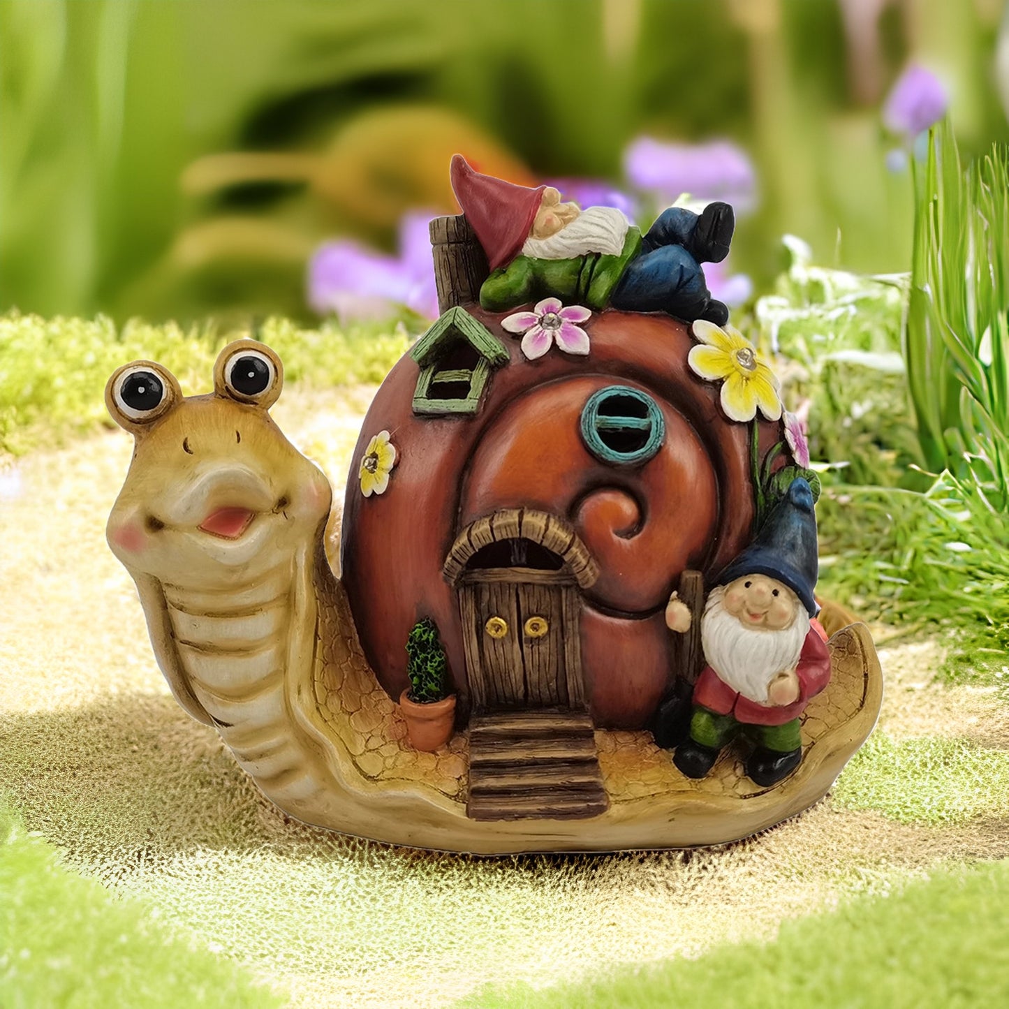 Solar Snail Statue Light