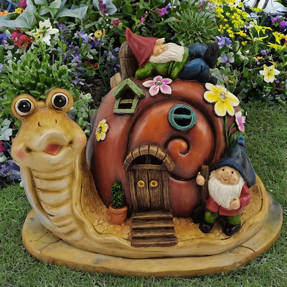 Solar Snail Statue Light