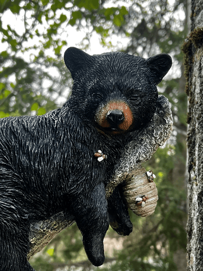 🔥Black Bear Cub Napping Hanging Out in a Tree Figurine