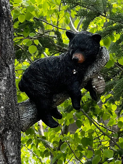 🔥Black Bear Cub Napping Hanging Out in a Tree Figurine