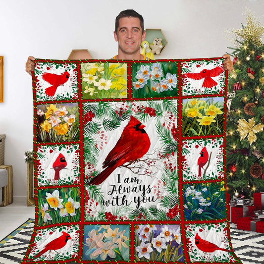 🎁Always With You - Blanket Gift- Cardinals And Daffodils - Revival, Rebirth, Hope, Joy, Resilience, Good luck, Prosperity, Memories, and Forgiveness (49% OFF TODAY)