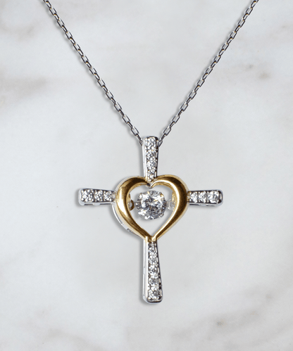 Cross Dancing Necklace With Message Card