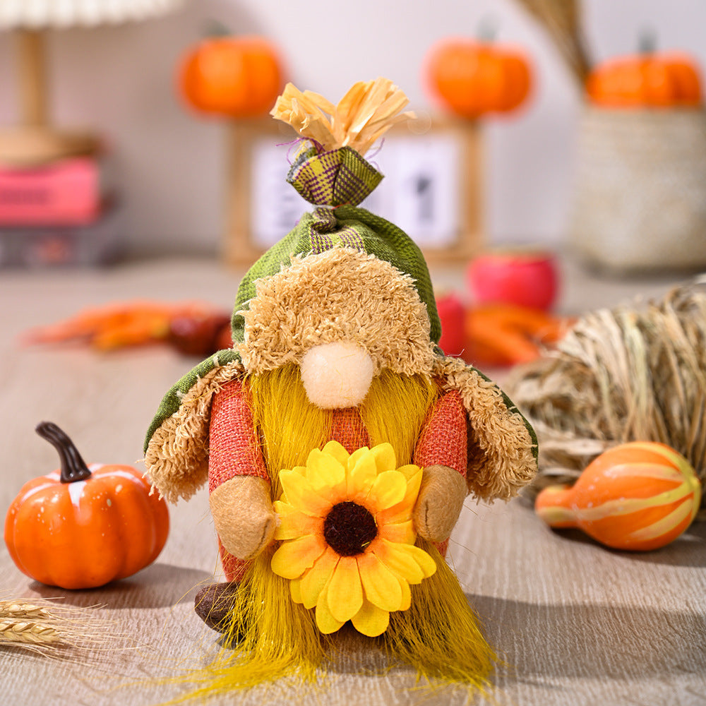 Pumpkin and Sunflower Gnome