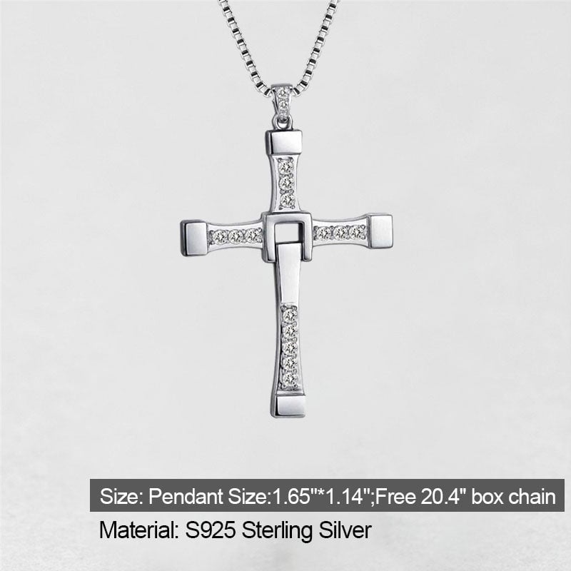 '' Shining like diamonds '' Cross Pendant Necklace