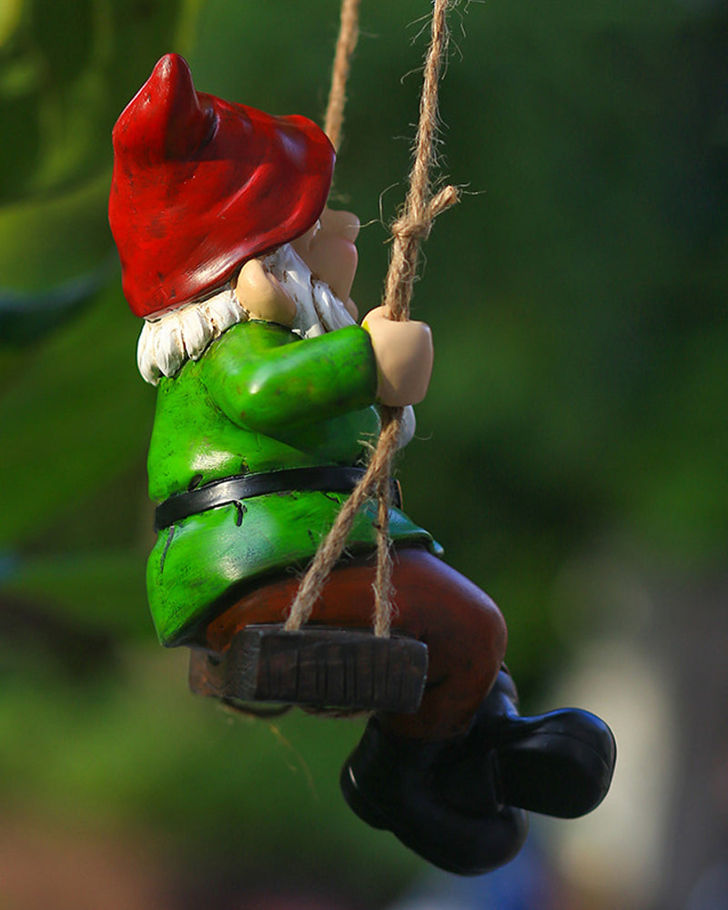 Garden Gnome On A Swing