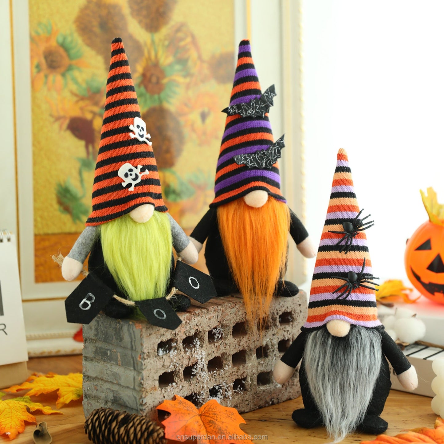 Halloween Striped Hat Gnome