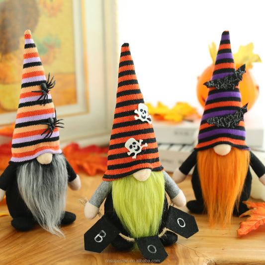 Halloween Striped Hat Gnome