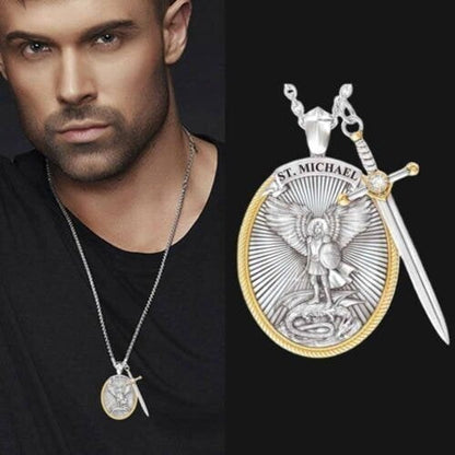 St. Michael Archangel Pendant (Necklace) -Half price from the second one- Order 2 Enjoy the Price $9.99/Pc