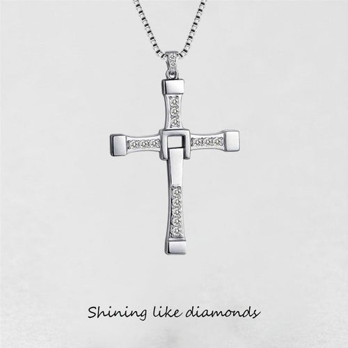 '' Shining like diamonds '' Cross Pendant Necklace