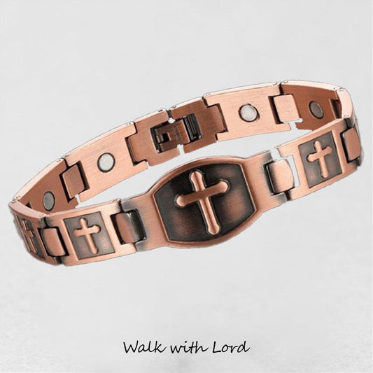 '' Walk with lord '' Cross Bracelet