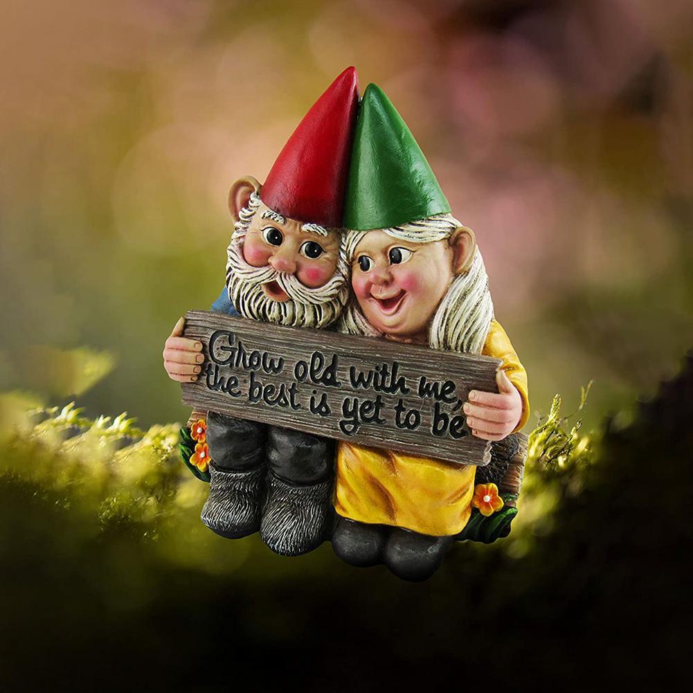 Meticulously Sculpted Garden Gnome Dwarf Couple