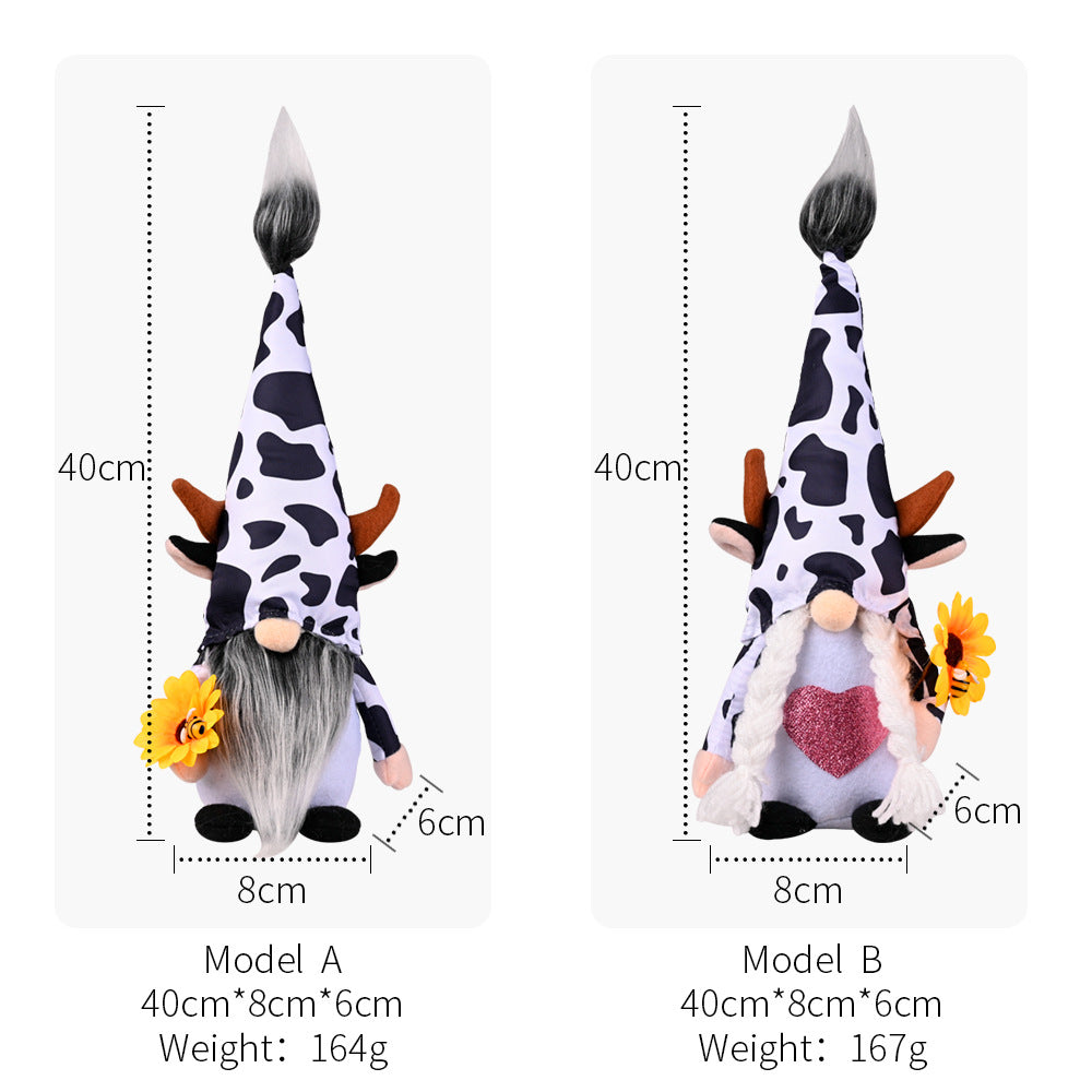 Farmhouse Cow Gnomes with Sunflower