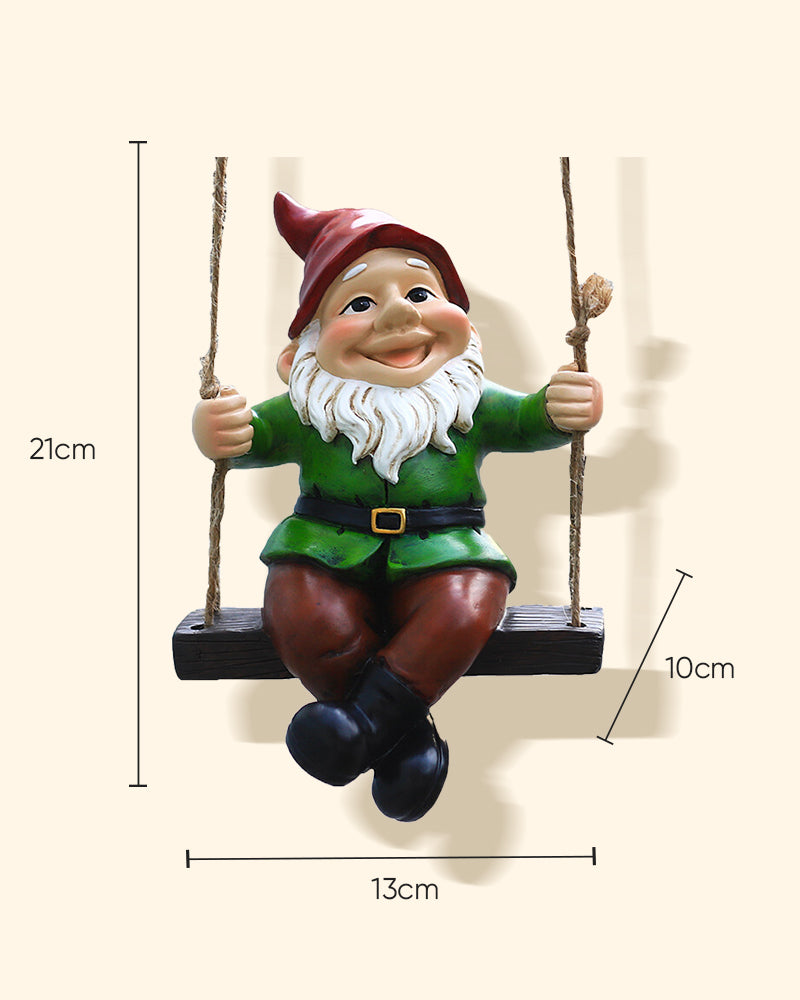 Garden Gnome On A Swing
