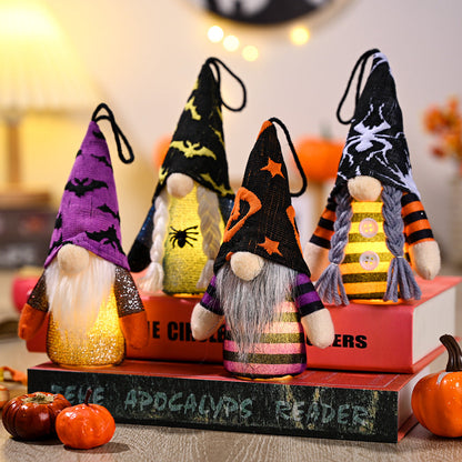 4 Pcs Halloween Lighted Hanging Gnomes