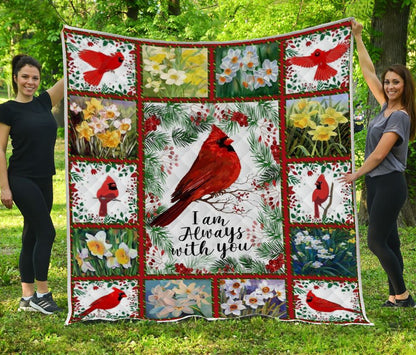 🎁Always With You - Blanket Gift- Cardinals And Daffodils - Revival, Rebirth, Hope, Joy, Resilience, Good luck, Prosperity, Memories, and Forgiveness (49% OFF TODAY)