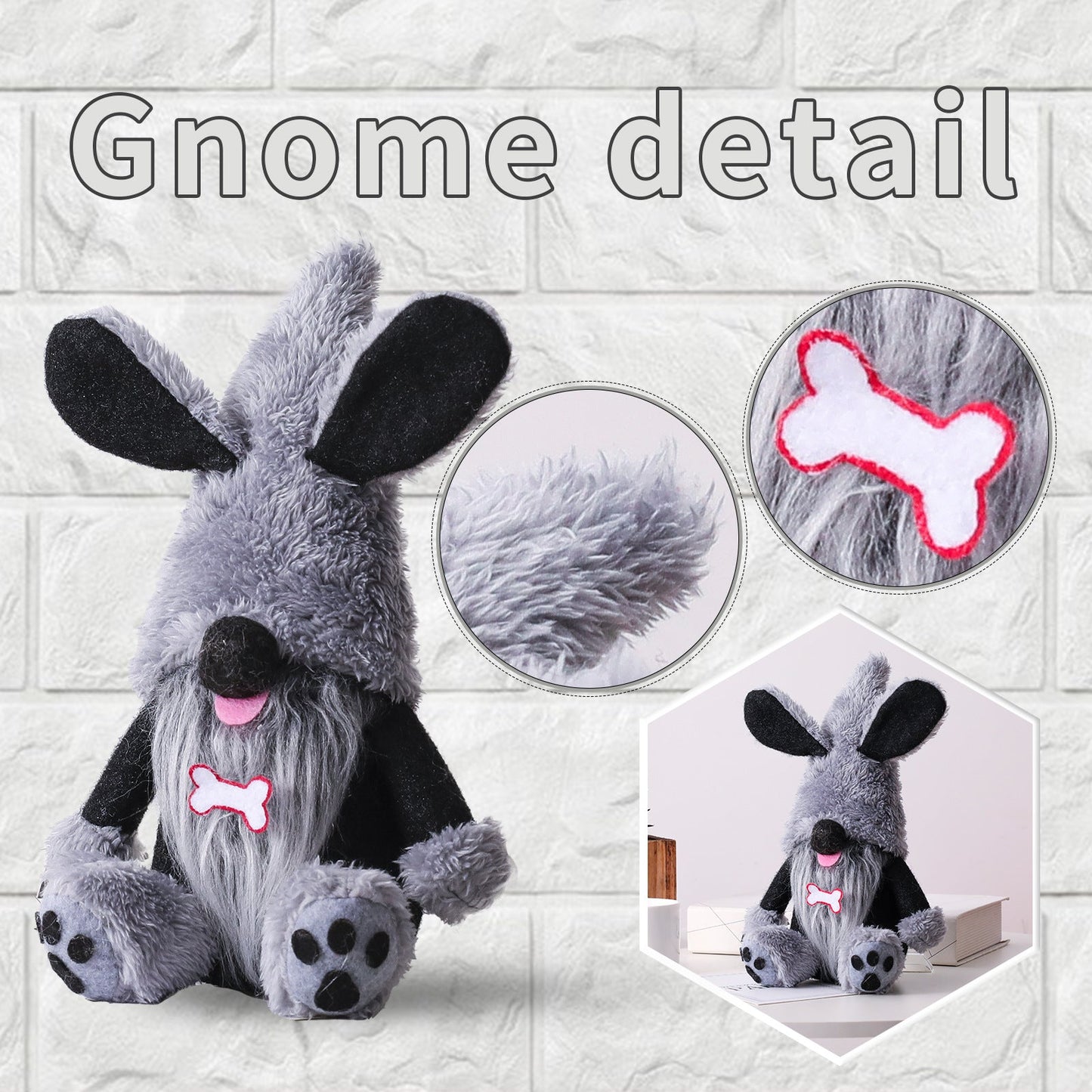 Cute Dog Bones Gnome