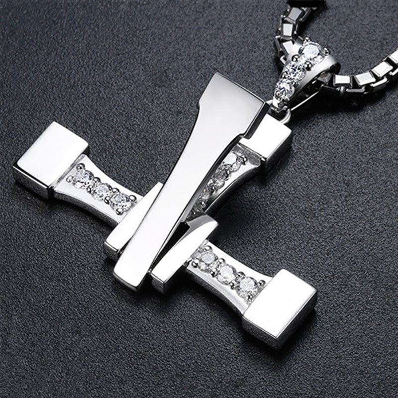 '' Shining like diamonds '' Cross Pendant Necklace