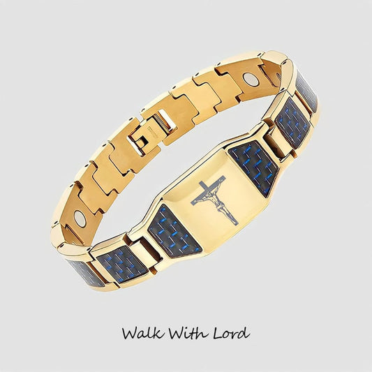 '' Walk with Lord '' Cross Bracelet