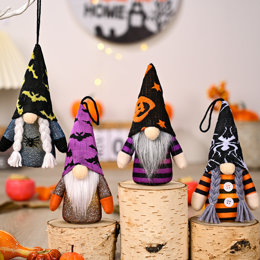 4 Pcs Halloween Lighted Hanging Gnomes