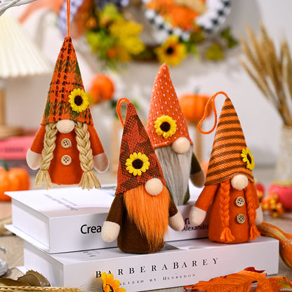 4 Pcs Sunflower Lighted Hanging Gnomes