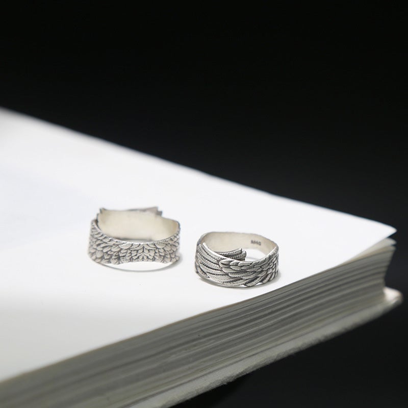 '' I Will Be Always Here With You '' Angel Wing Ring