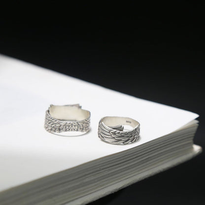 '' I Will Be Always Here With You '' Angel Wing Ring