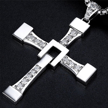 '' Shining like diamonds '' Cross Pendant Necklace