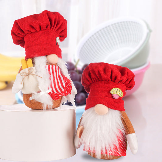 Red Knit Kitchen Chef Gnome