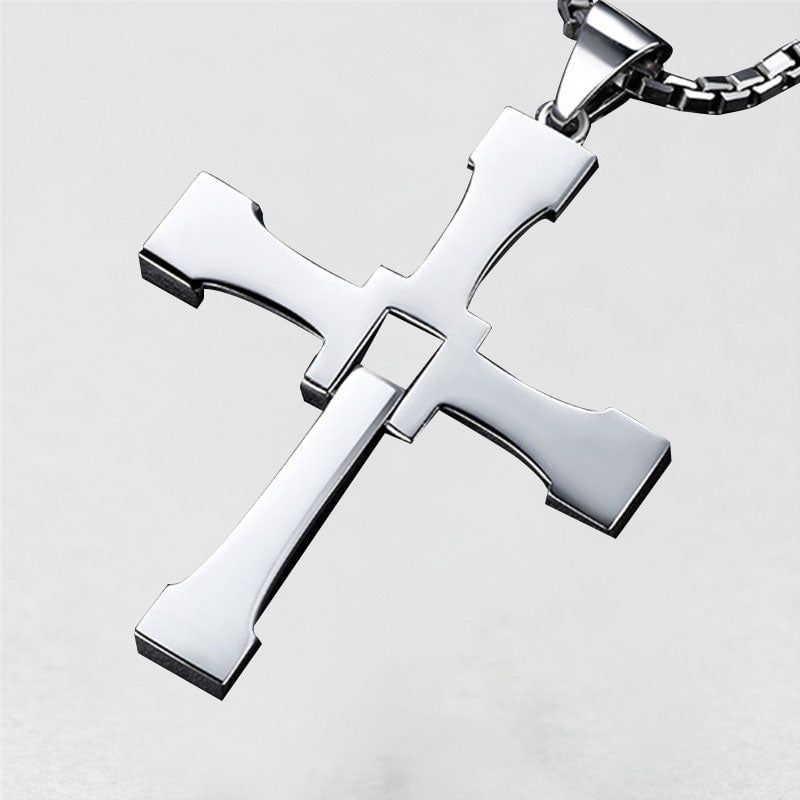 '' Shining like diamonds '' Cross Pendant Necklace