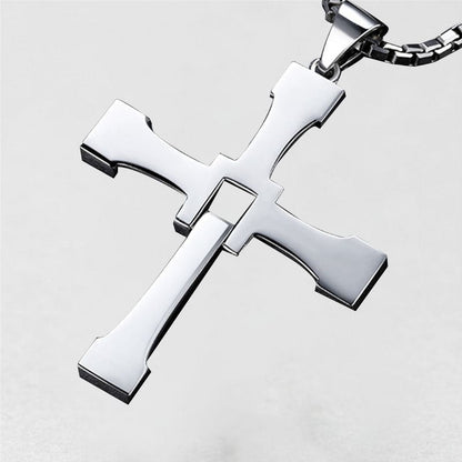 '' Shining like diamonds '' Cross Pendant Necklace