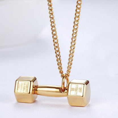 '' Believe you can and you will '' Dumbbell Necklace
