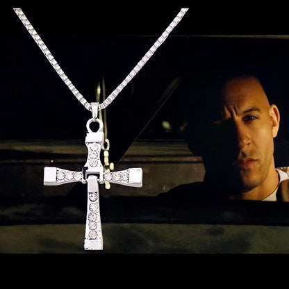 '' Shining like diamonds '' Cross Pendant Necklace