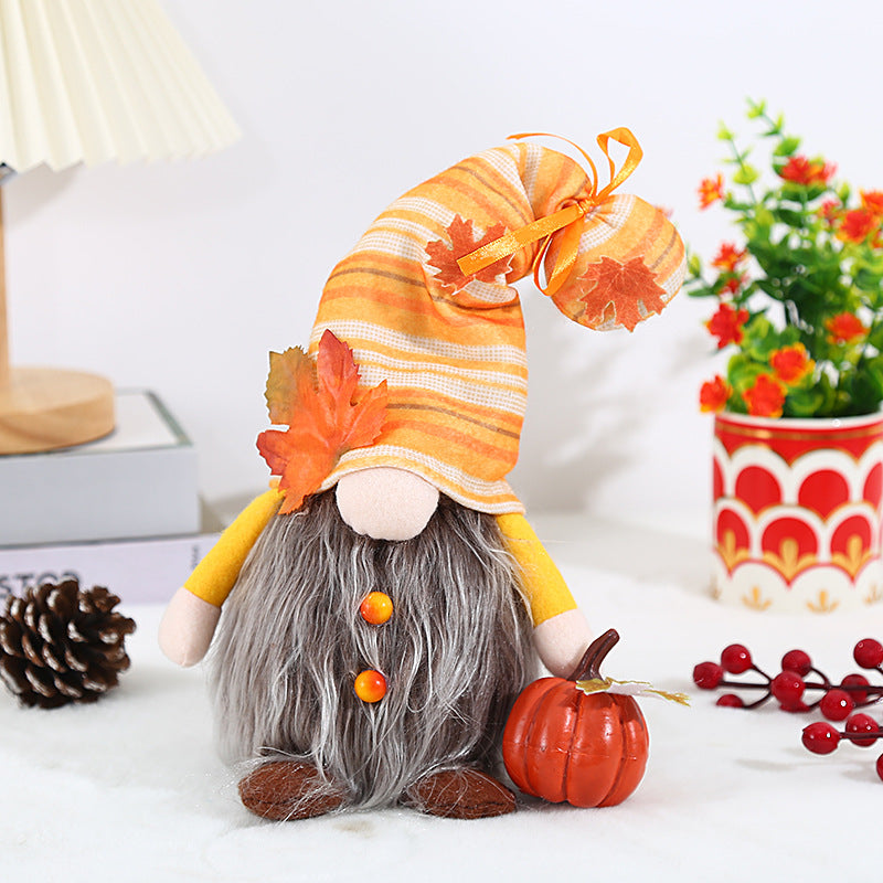 Harvest Lighted Pumpkin Gnome