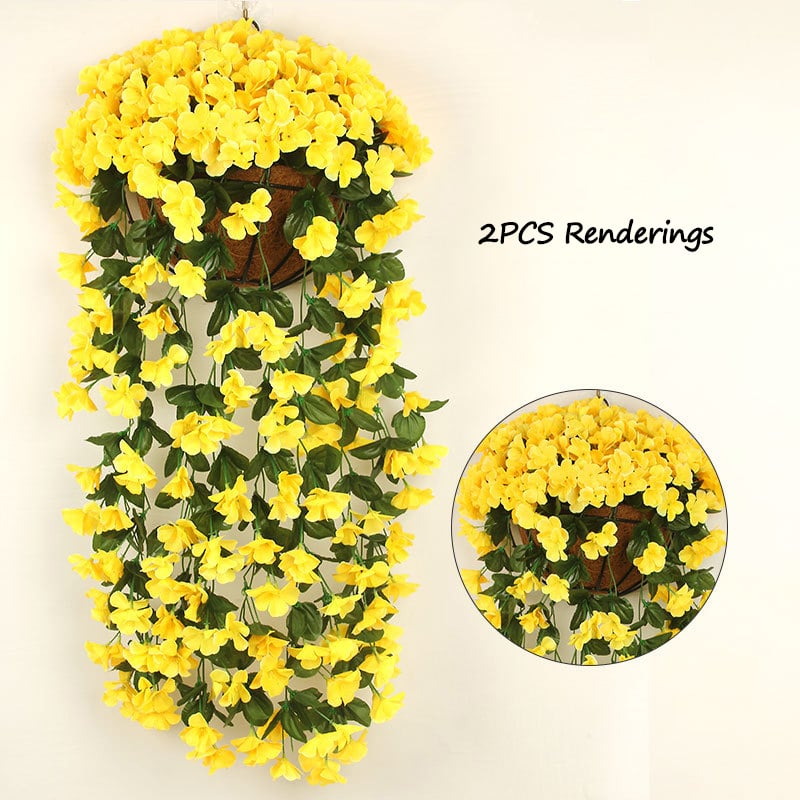 Simulated Violet Wall Hanging Flower Vine