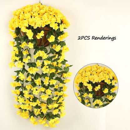 Simulated Violet Wall Hanging Flower Vine