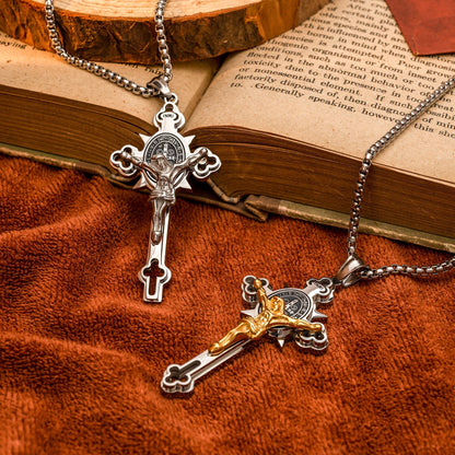 St. Benedict Exorcism Cross Necklace - Bless you and your family