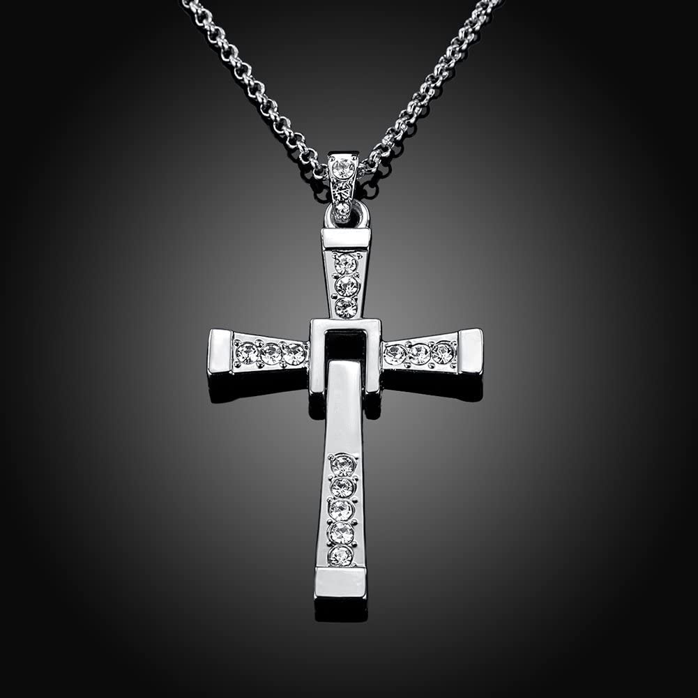 '' Shining like diamonds '' Cross Pendant Necklace