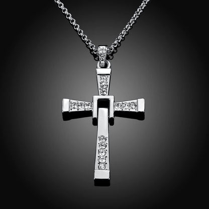 '' Shining like diamonds '' Cross Pendant Necklace