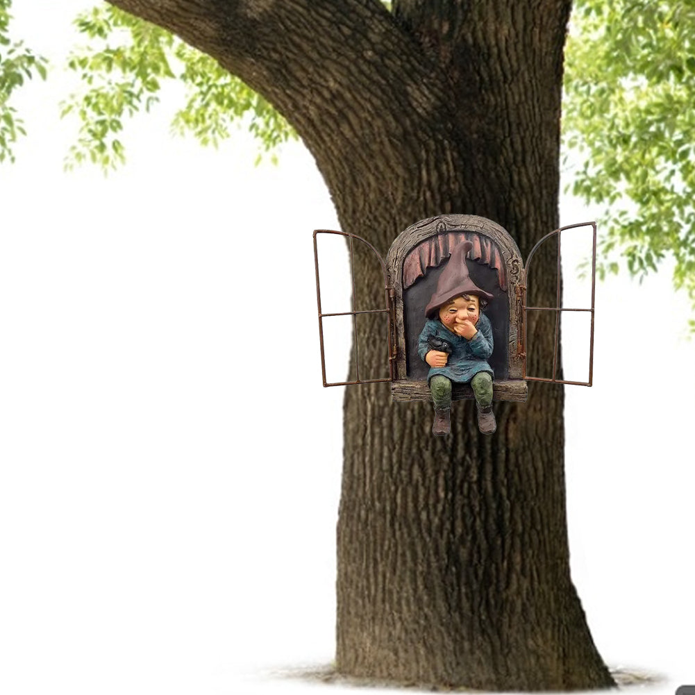 3D Dwarf Statue Outdoor Garden Gnome Resin Doll Figurines Courtyard Craft