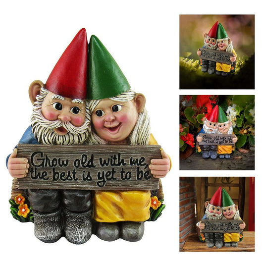 Meticulously Sculpted Garden Gnome Dwarf Couple