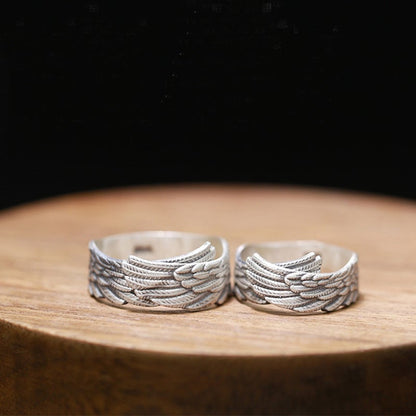 '' I Will Be Always Here With You '' Angel Wing Ring