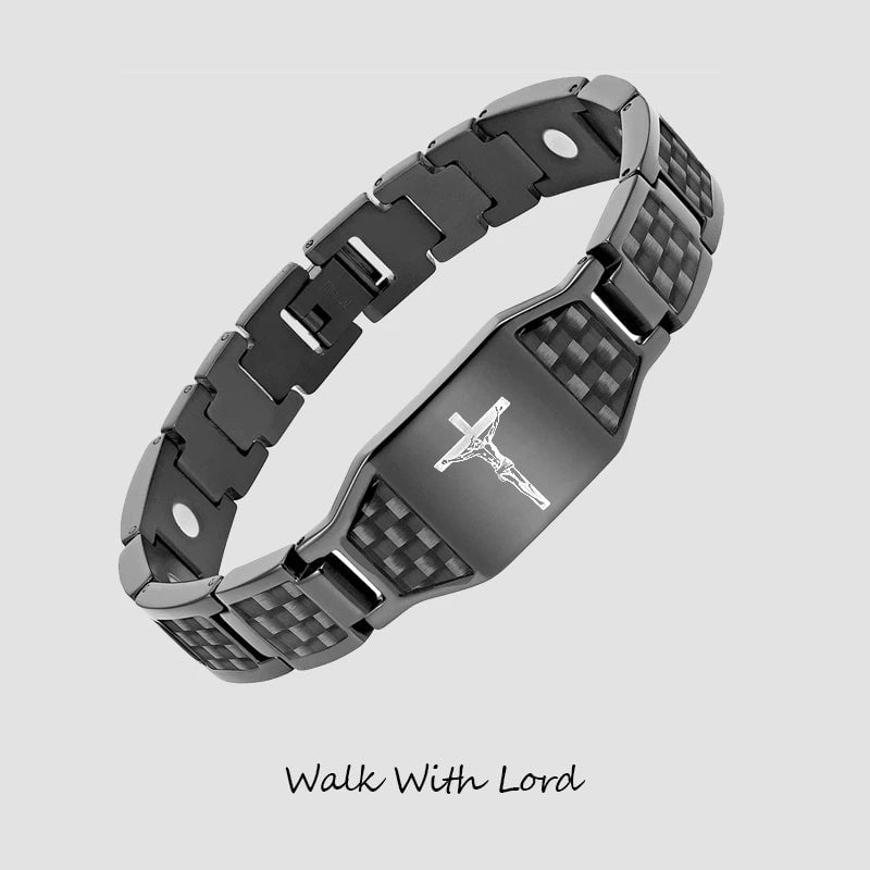 '' Walk with Lord '' Cross Bracelet
