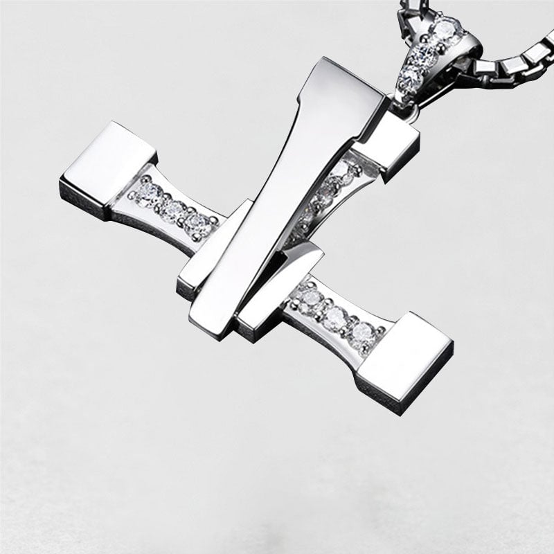 '' Shining like diamonds '' Cross Pendant Necklace