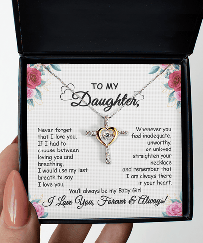 Cross Dancing Necklace With Message Card