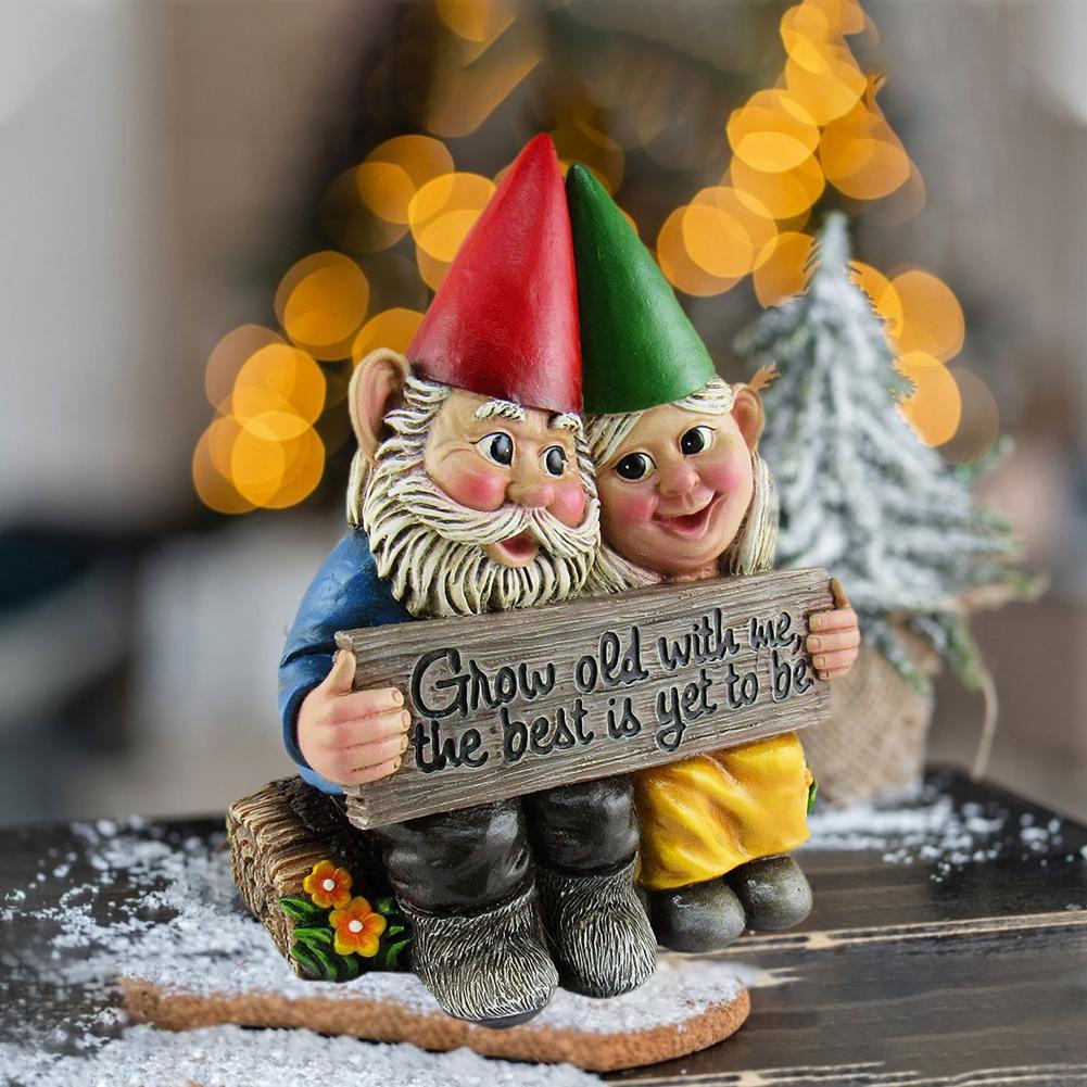 Meticulously Sculpted Garden Gnome Dwarf Couple