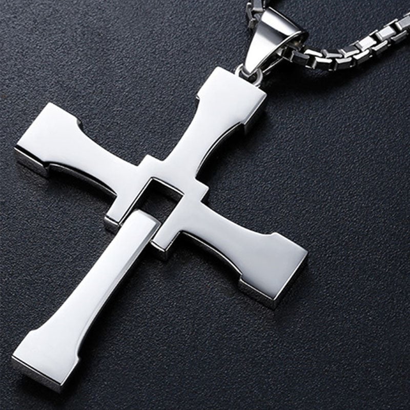 '' Shining like diamonds '' Cross Pendant Necklace