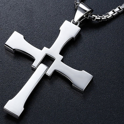 '' Shining like diamonds '' Cross Pendant Necklace