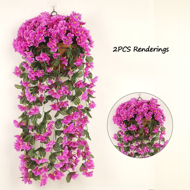 Simulated Violet Wall Hanging Flower Vine