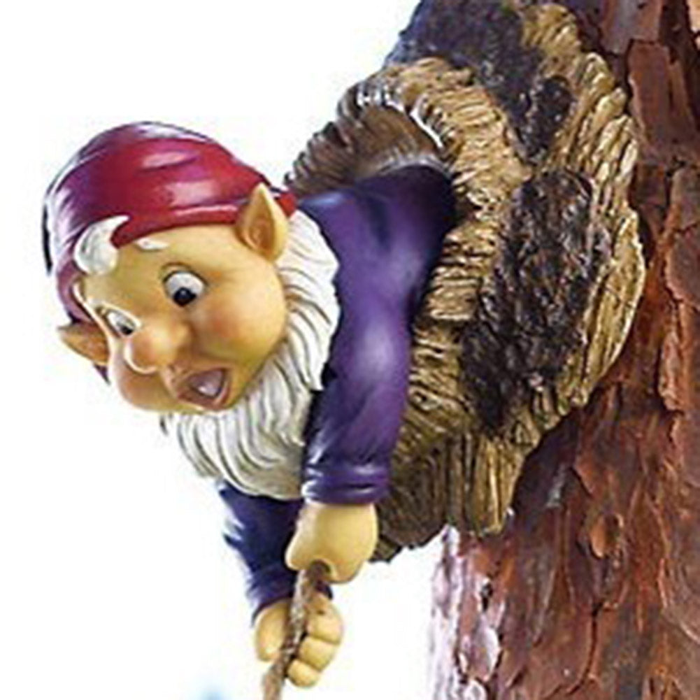 Resin Climbing Dwarfs Sculpture Gnome Art Statue Garden Ornament Home Decor